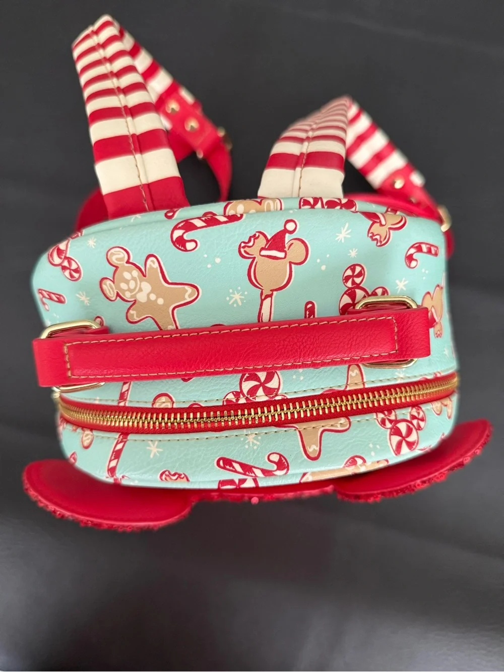 NWOT 2022 Disney Parks Loungefly Peppermint Candy Cane Christmas Backpack